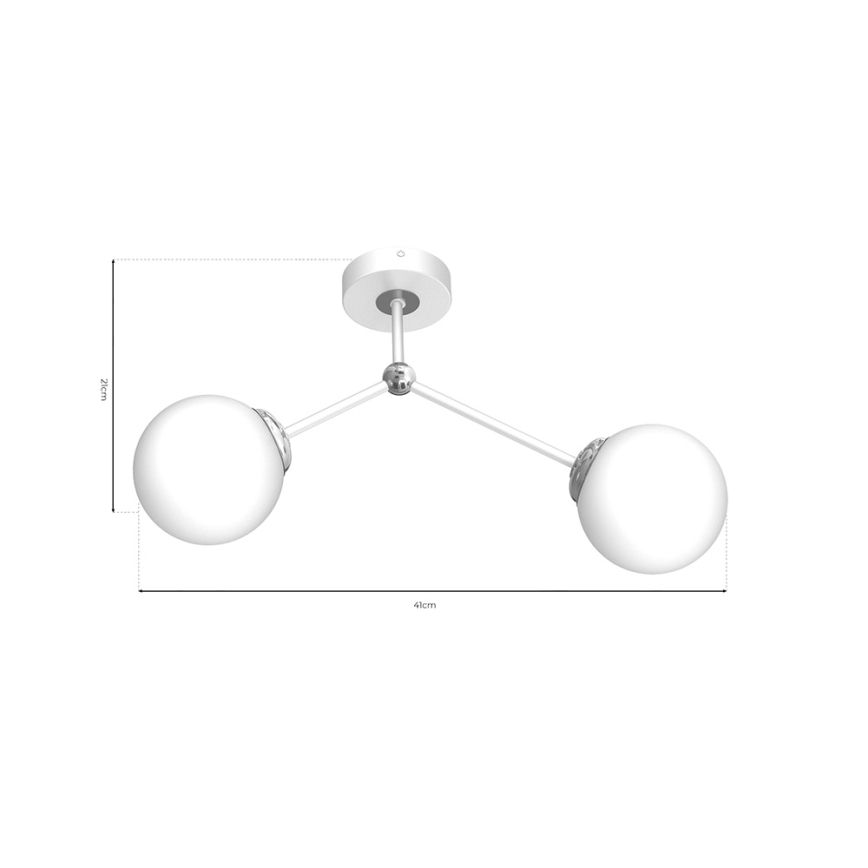 Hanglamp voor Oppervlak Montage JOY 2xE14/40W/230V wit/glanzend chroom