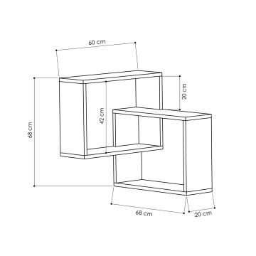 Hoek Wandplank RING 68x68 cm wit