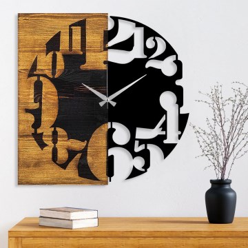 Horloge murale 58x58 cm 1xAA bois/métal