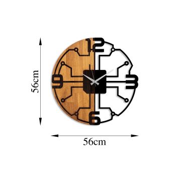 Horloge murale d. 56 cm 1xAA bois/métal