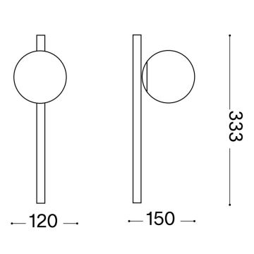 Ideal Lux - Applique murale BINOMIO 1xG9/3W/230V doré