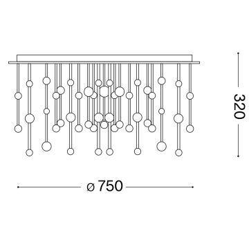 Ideal Lux - Dimbare LED bevestigde hanglamp ARMONY LED/77W/230V diameter 75 cm