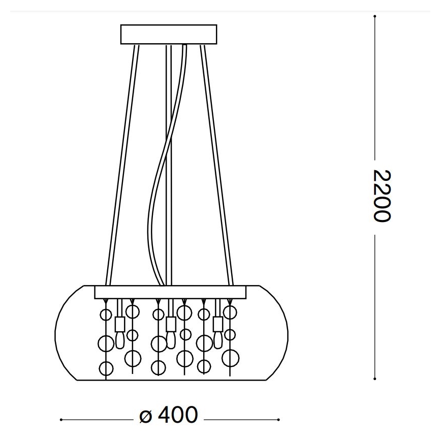 Ideal Lux - Hanglamp aan een koord AUDI 5xG9/40W/230V doorzichtig