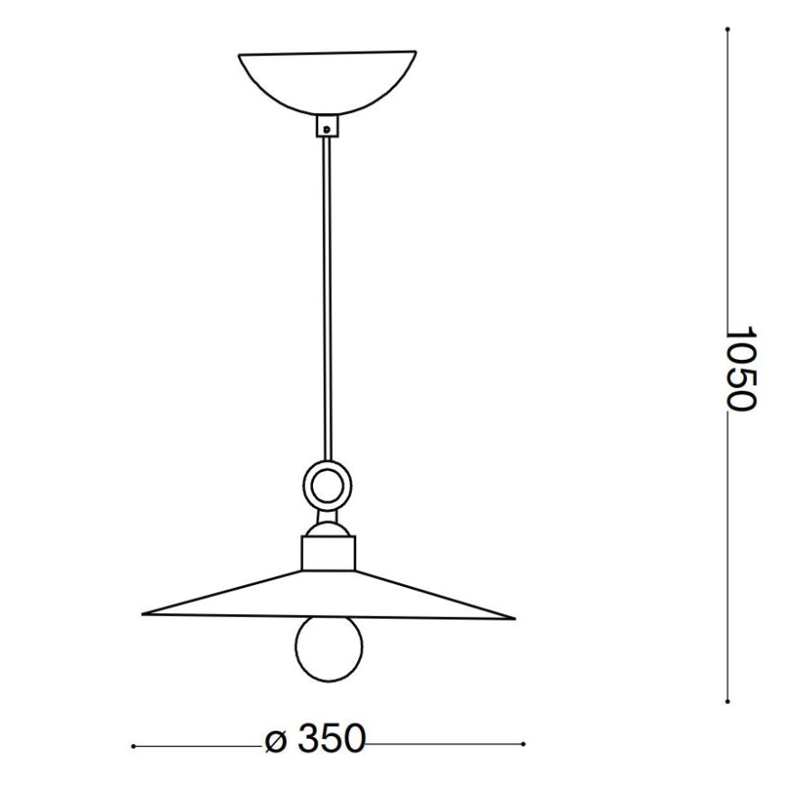 Ideal Lux - Hanglamp aan een koord CANTINA 1xE27/42W/230V diameter 35 cm koper