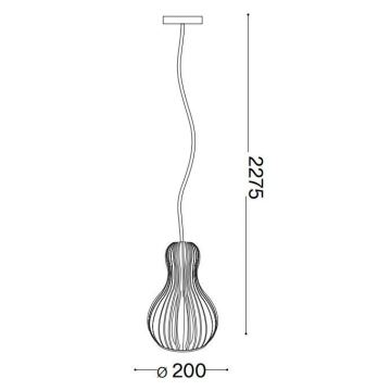 Ideal Lux - Hanglamp aan een koord CITRUS 1xE27/60W/230V multiplex