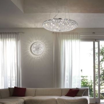 Ideal Lux - Kristallen hanglamp aan een koord KING 12xG9/40W/230V diameter 65 cm chroom