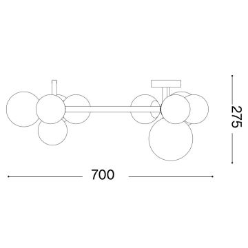 Ideal Lux - LED Bevestigde Hanglamp PERLAGE 10xG9/3W/230V goud