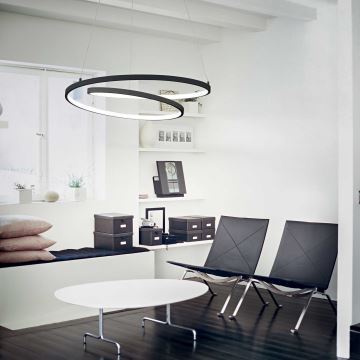 Ideal Lux - LED Hanglamp aan een koord OZ LED/55W/230V diameter 80 cm zwart