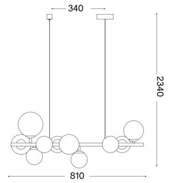 Ideal Lux - LED Hanglamp aan een koord PERLAGE 10xG9/3W/230V goud/wit