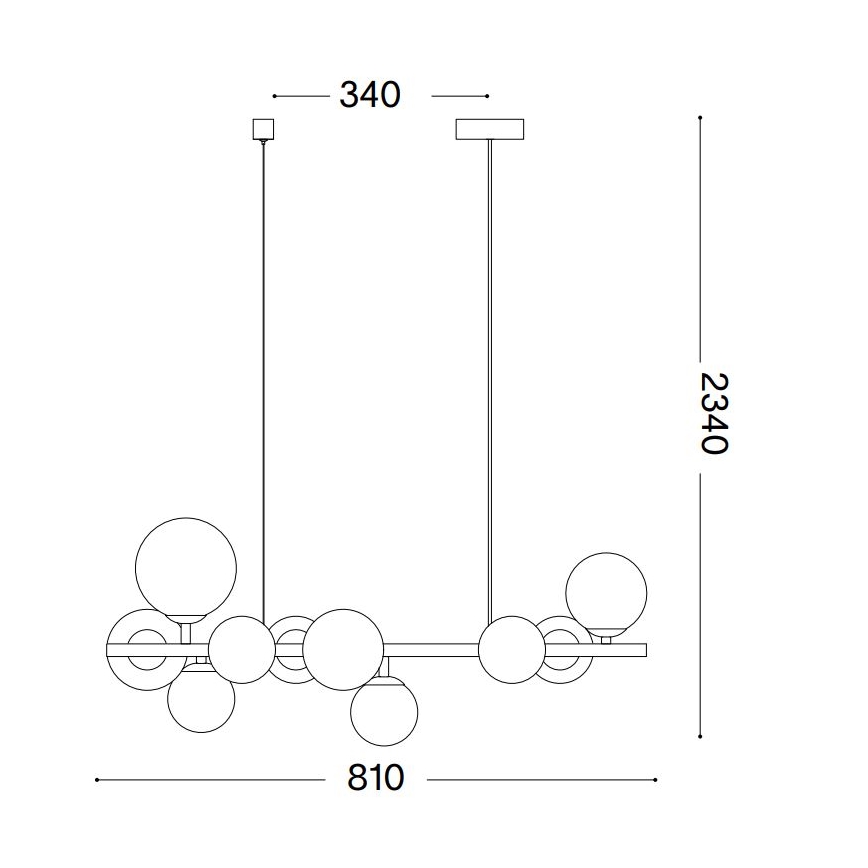 Ideal Lux - LED Hanglamp aan een koord PERLAGE 10xG9/3W/230V goud/wit