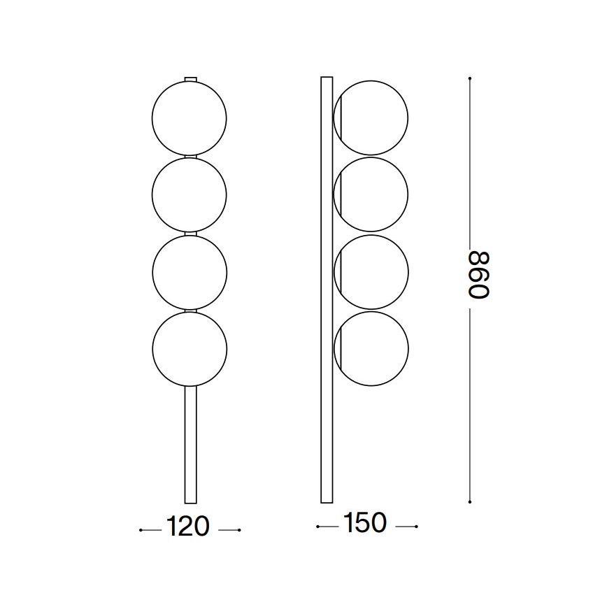 Ideal Lux - LED Plafondlamp BINOMIO 4xG9/3W/230V goud