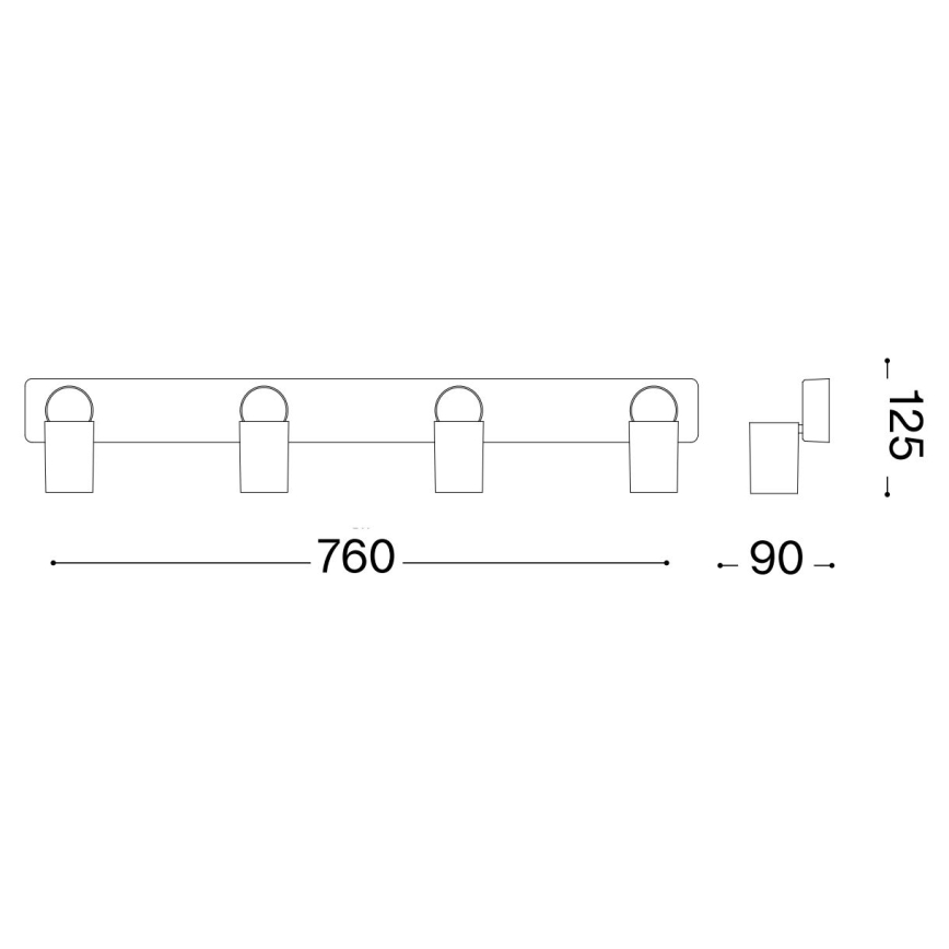 Ideal Lux - LED spot RUDY 4xGU10/7W/230V CRI 90 zwart