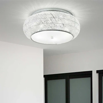 Ideal Lux - Plafonnier en cristal PASHA 10xE14/40W/230V d. 55 chrome