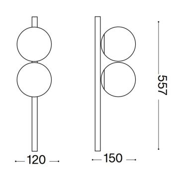 Ideal Lux - Plafonnier LED BINOMIO 2xG9/3W/230V noir