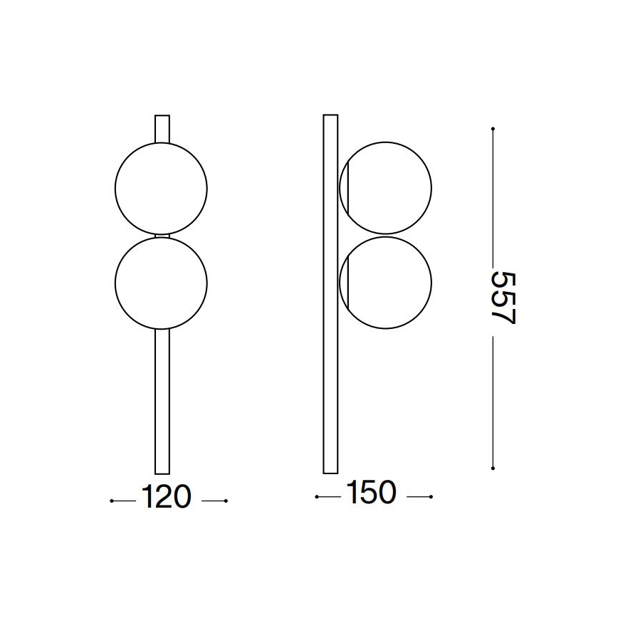 Ideal Lux - Plafonnier LED BINOMIO 2xG9/3W/230V noir