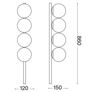 Ideal Lux - Plafonnier LED BINOMIO 4xG9/3W/230V doré