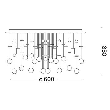 Ideal Lux - Plafonnier LED en cristal MOONLIGHT 12xG9/3W/230V d. 60 cm chrome