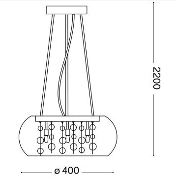 Ideal Lux - Suspension filaire AUDI 5xG9/40W/230V transparent