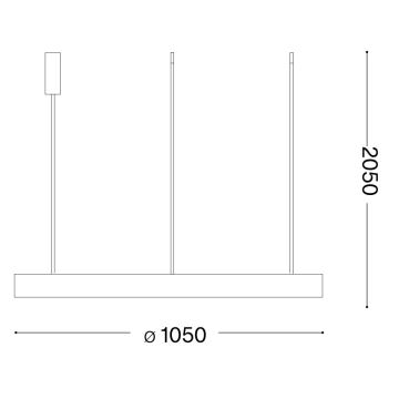 Ideal Lux - Suspension filaire GEMINI LED/82W/230V d. 105 cm doré