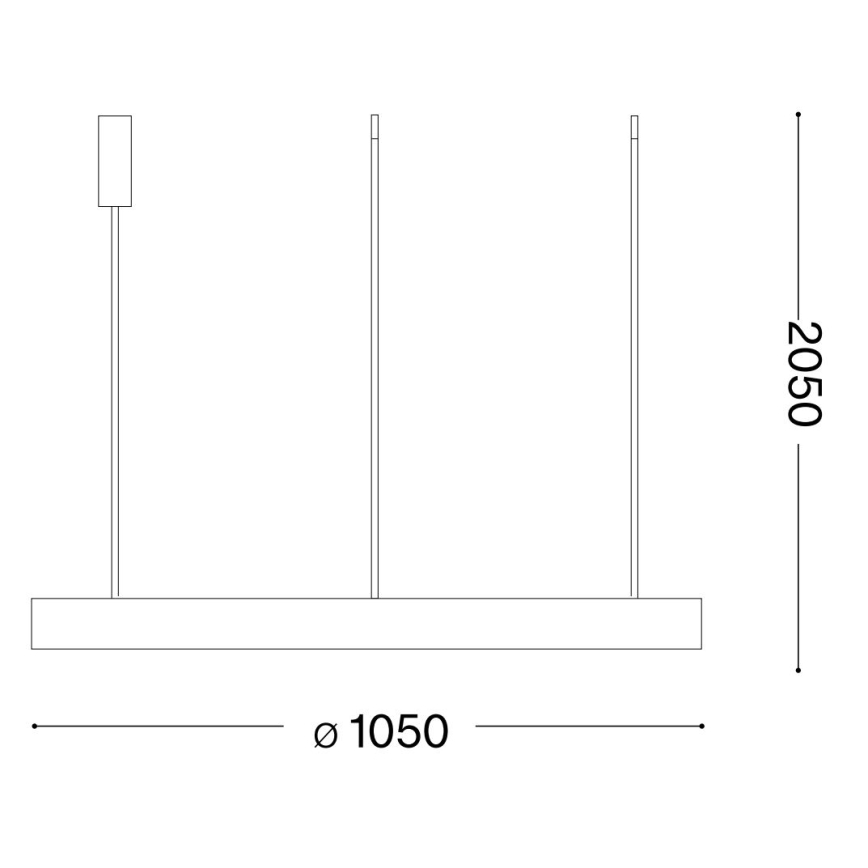 Ideal Lux - Suspension filaire GEMINI LED/82W/230V d. 105 cm doré