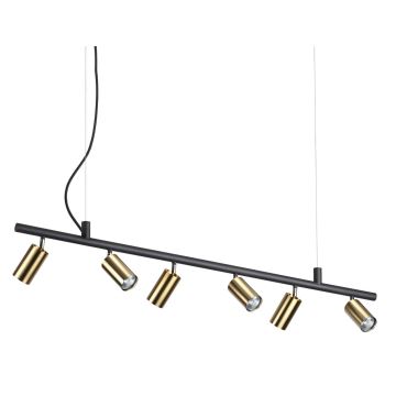 Ideal Lux - Suspension filaire LED DYNAMITE 6xGU10/7W/230V CRI 90 noir/laiton