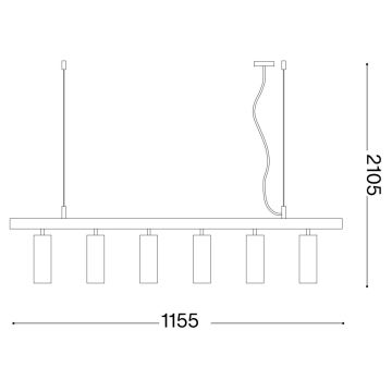 Ideal Lux - Suspension filaire LED DYNAMITE 6xGU10/7W/230V CRI 90 noir/laiton