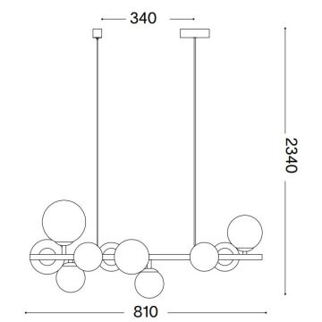 Ideal Lux - Suspension filaire PERLAGE 10xG9/3W/230V doré