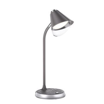 LED dimbare tafel lamp met draadloos opladen FINCH LED/9W/12/230V grijs/chroom