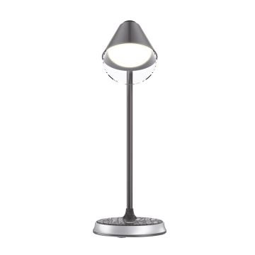 LED dimbare tafel lamp met draadloos opladen FINCH LED/9W/12/230V grijs/chroom