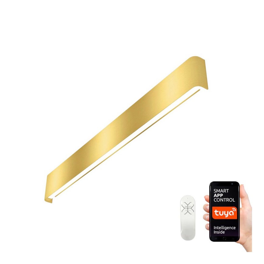 Immax NEO 07137-G - LED SMART Dimbare wandlamp LINEA goud LED/40W/230V + afstandsbediening 76 cm Tuya ZigBee