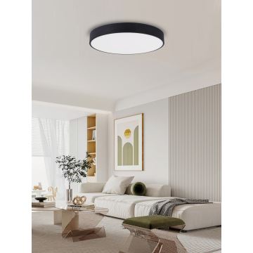 Immax NEO 07203L-Plafonnier LED à intensité variable RONDATE 65W/230V 3000-6000K Tuya noir + télécommande