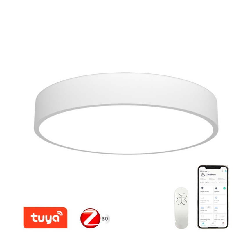 Immax NEO 07207L-Plafonnier LED à intensité variable RONDATE 65W/230V 3000-6000K Tuya blanc + télécommande