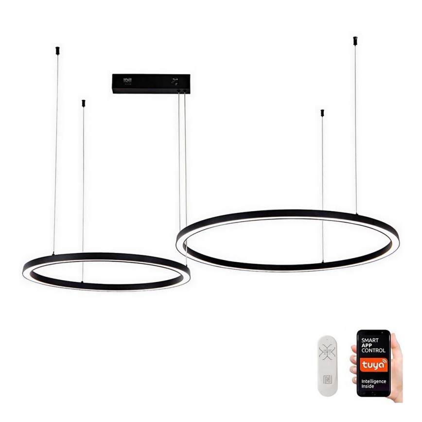 Immax NEO 07216L - Dimbare LED hanglamp aan een koord FINO LED/93W/230V 60/80cm zwart Tuya + afstandsbediening