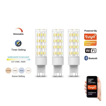 Immax NEO 07763C - SET 3x Dimbare LED Lamp NEO LITE G9/4W/230V 2700-6500K Wi-Fi Tuya