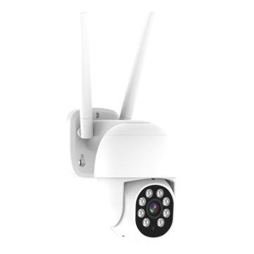 Immax NEO 07765L - Caméra extérieure connectée avec détecteur 4MP 5V IP65 Wi-Fi Tuya