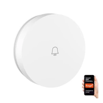 Immax NEO 07780L - Bouton de sonnette sans fil de rechange IP55 Wi-Fi Tuya blanc