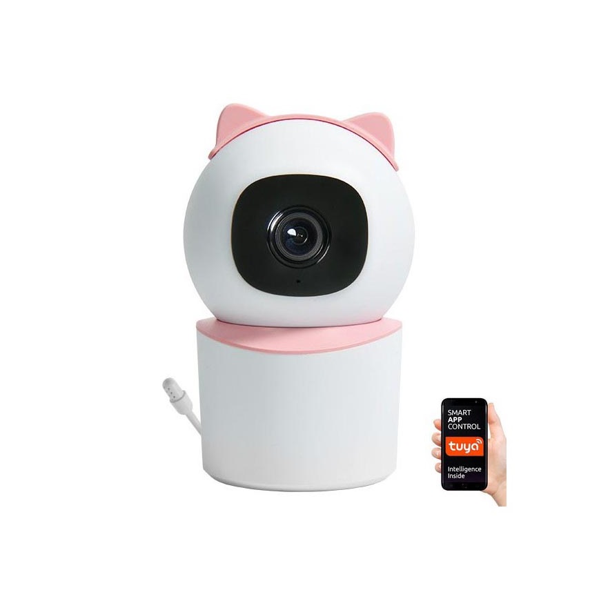 Immax NEO 07789L - Slimme camera met sensor 355° 50° P/T 4MP Wi-Fi Tuya roze