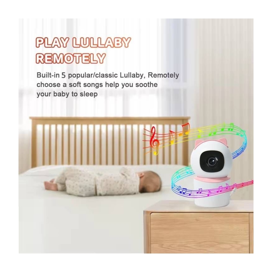 Immax NEO 07789L - Slimme camera met sensor 355° 50° P/T 4MP Wi-Fi Tuya roze