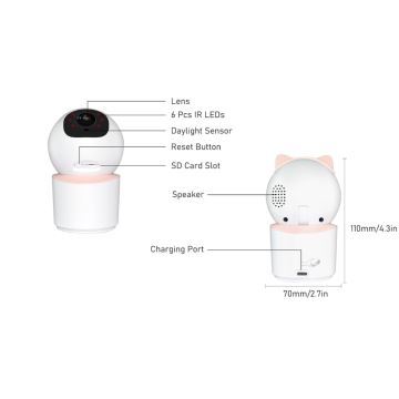 Immax NEO 07789L - Slimme camera met sensor 355° 50° P/T 4MP Wi-Fi Tuya roze