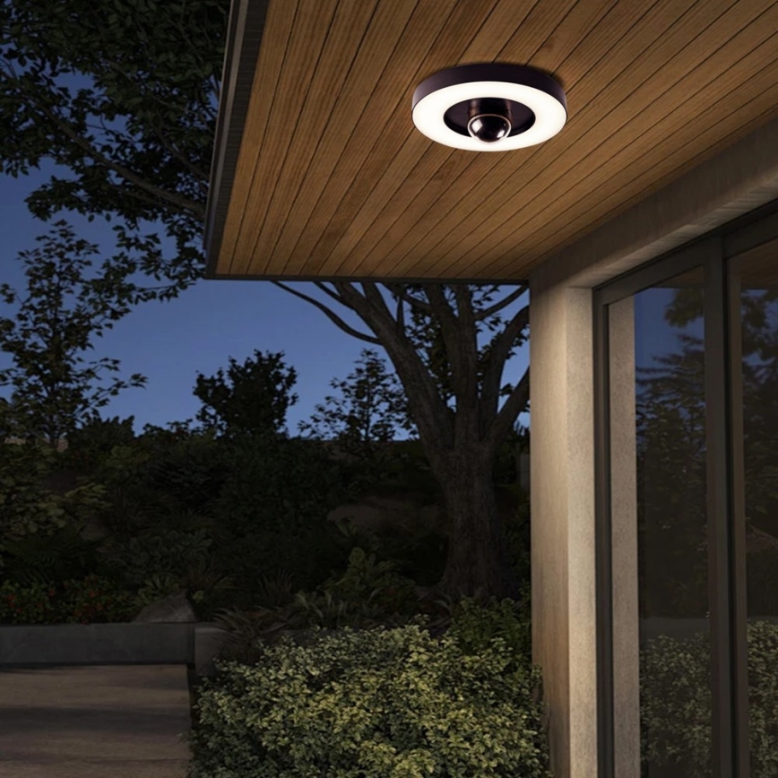 Immax NEO 07792L - Caméra extérieure connectée avec luminaire RING 22W/230V IP44 Wi-Fi Tuya