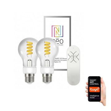 Immax Neo - PACK 2x Ampoules dimmables LED FILAMENT E27/5W/230V 2700-6000K + télécommande