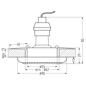 Inbouwverlichting SOC 1xGU10/50W/230V zwart