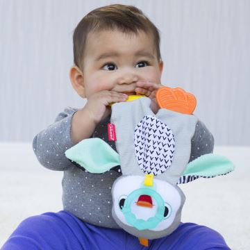 Infantino - Jouet en peluche avec anneaux de dentition pingouin