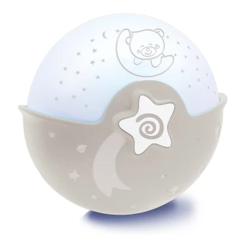 Infantino - Petite lampe pour enfant avec projecteur 3xAA gris