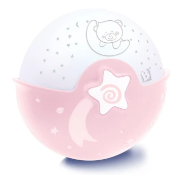 Infantino - Petite lampe pour enfant avec projecteur 3xAA rose