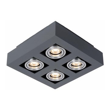 ITALUX IT8002S4-BK/AL - Plafondlamp CASEMIRO 4xGU10/50W/230V