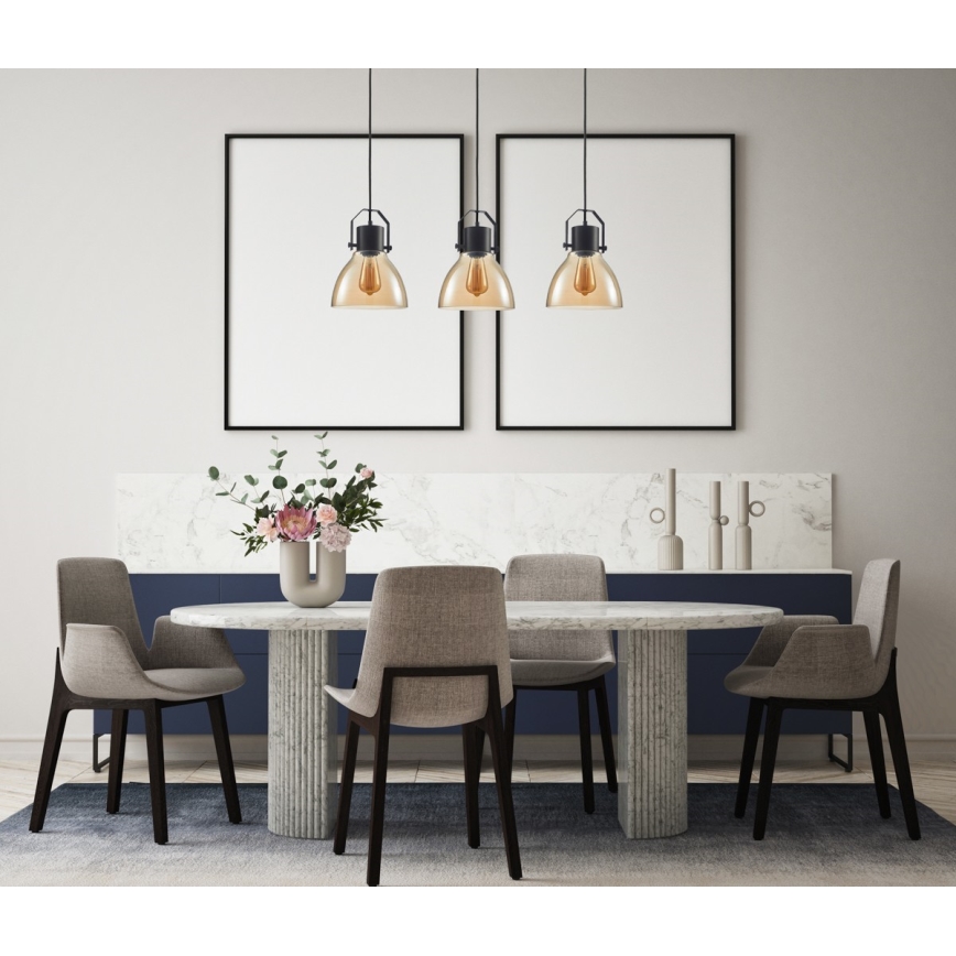 ITALUX - Hanglamp aan een koord DARLENA 3xE27/40W/230V zwart/bruin