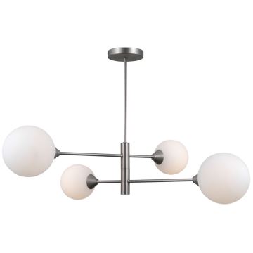 ITALUX - Hanglamp met vaste pendel EVORA 4xG9/5W/230V nikkel