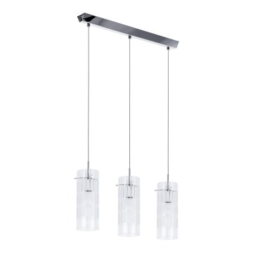 ITALUX - Suspension filaire MAX 3xE27/60W/230V chrome/transparent