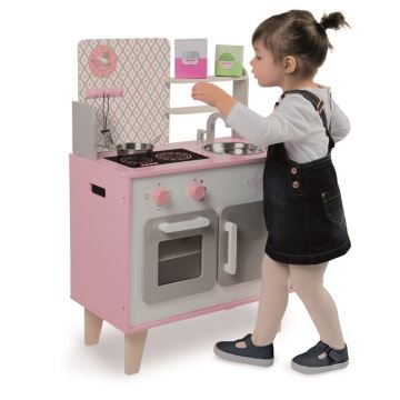 Janod - Houten keuken MACARON roze